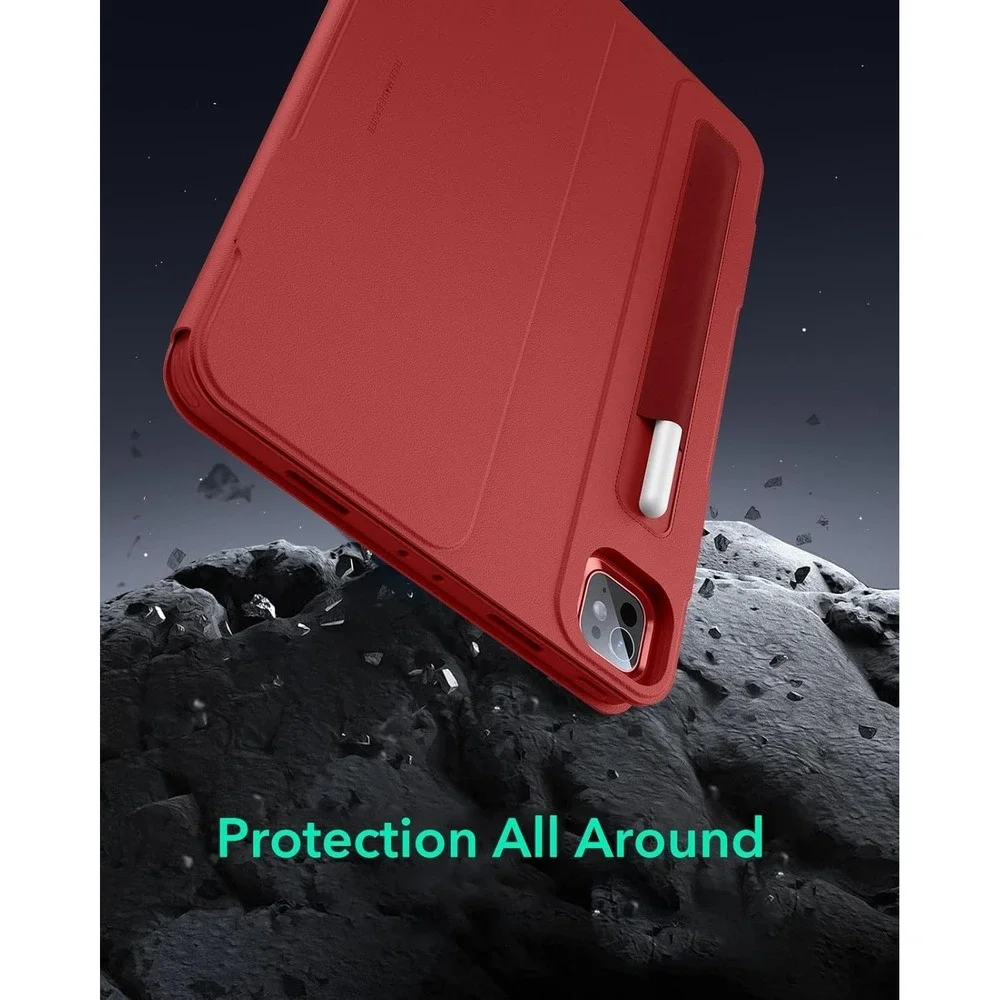 Rotating ESR Case for iPad Pro 11 M5 M4 2025 2024 Red Magnetic Stand